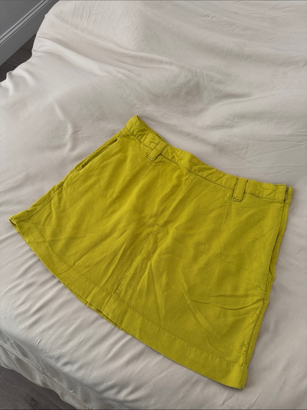 Free People Chartreuse Mini Skirt